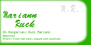 mariann ruck business card